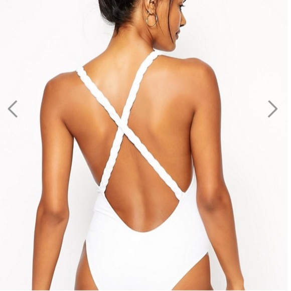 asos white one piece bathing suit